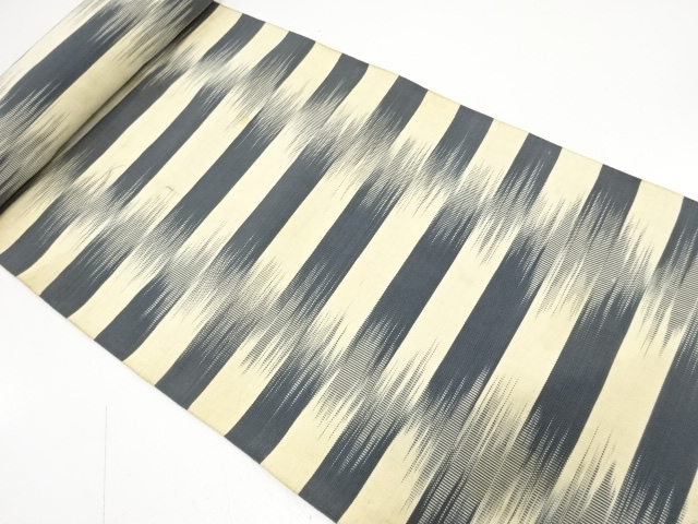 JAPANESE KIMONO / ANTIQUE BOLT FOR HASSUN OBI / SILK / TSUZURE / KASURI PATTERN